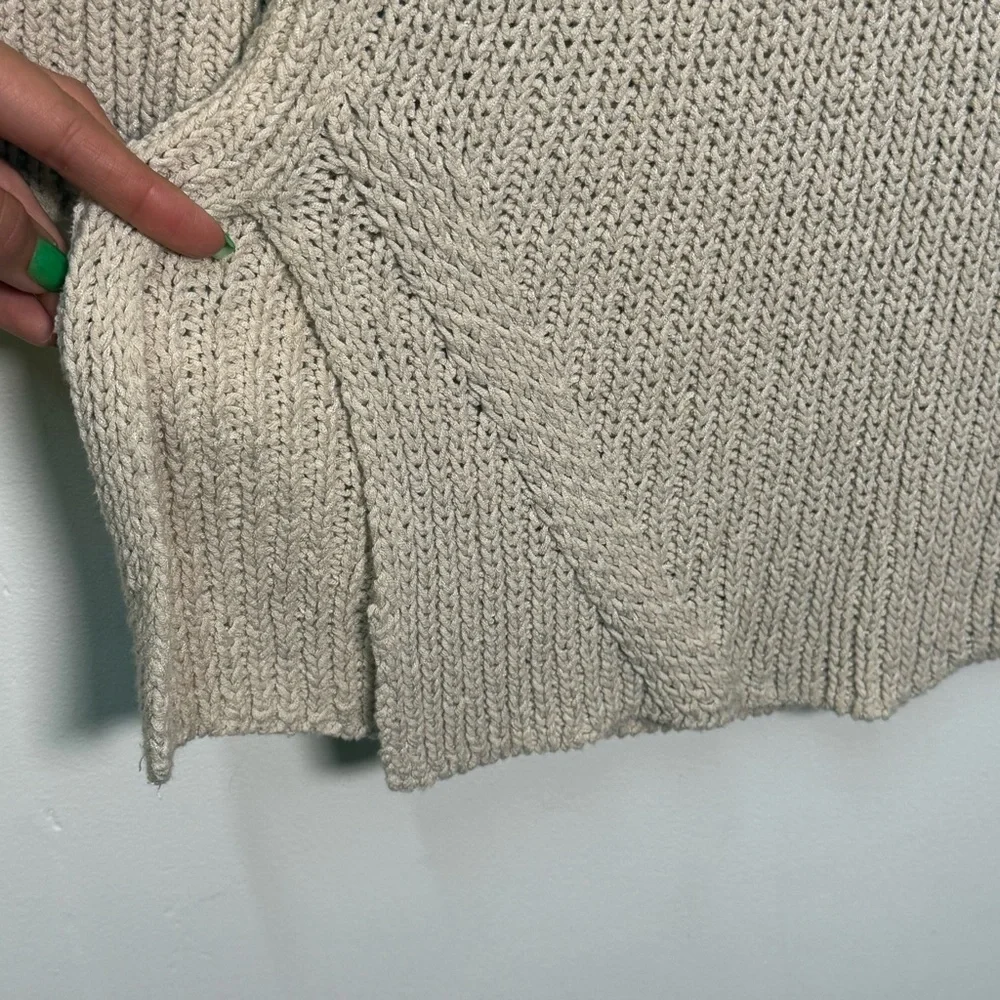 Free People V-Neck Sweater crochet knit sweater with bell sleeves open back - Picture 5 of 7